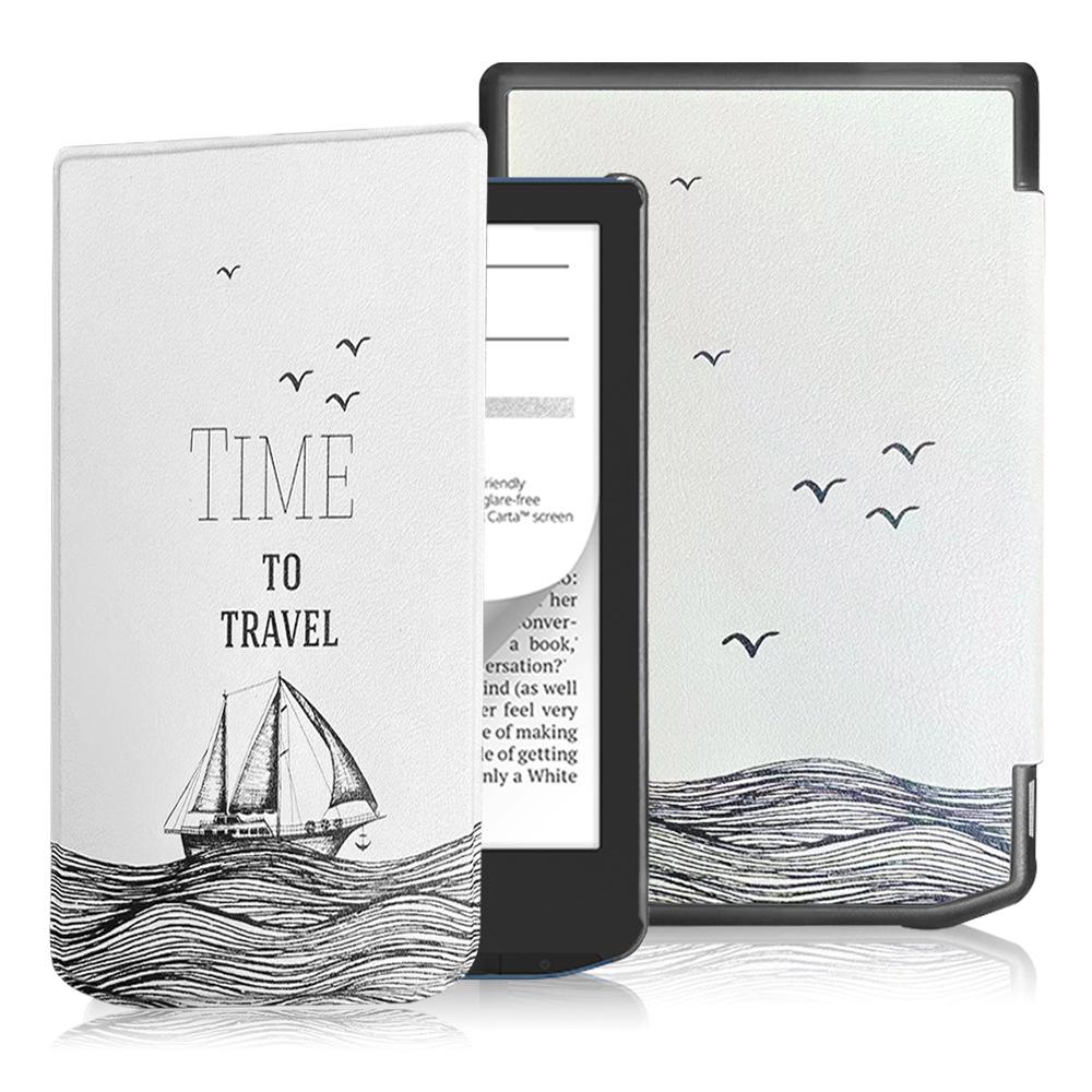 Custodia in Pelle con Poggiapolsi per Pocketbook Verse Lite 619 E-reader
