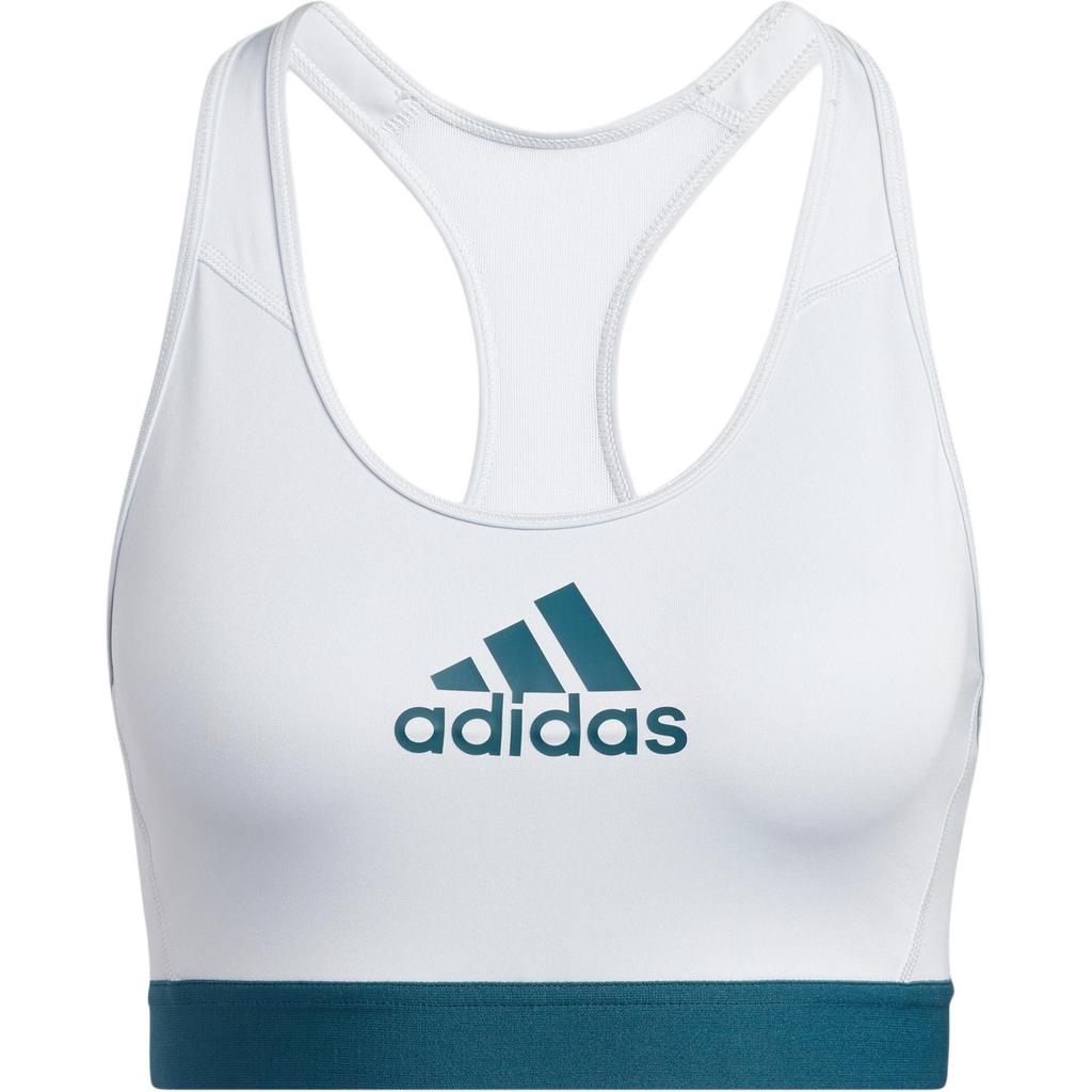 Adidas Dont Rest Alphaskin Bra Letter Logo Print Medium Support Quick-Dry Sports Bra Women Underwear Light-Blue GM2818