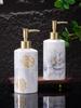 Ceramic Floral Soap Dispenser Golden Pump Lotion Bottle Bathroom Accessories Shampoo Shower Refill Bottle Bathroom Accessories