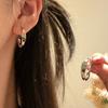 Xu I is dazzling, Zhao Ruth has the same silver needle plain circle earrings, earrings, simple temperament earrings.