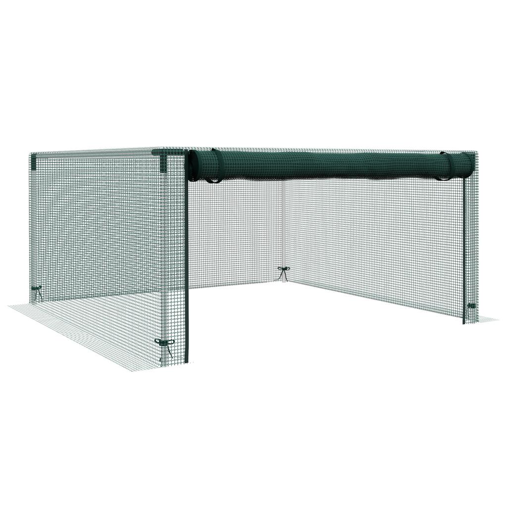 Plant Protection Net, Vegetable Protection, Zipper Door, Steel Frame, 125x125x62.5 cm, Green/Silver