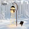Dekorative Terrassenlichter mit Halo-Effekt Solar-Schneemann Wasserfontäne Gartenlicht, Leuchtende Hoflampe Magische Wasserdichte Statuen Effekt, Harz