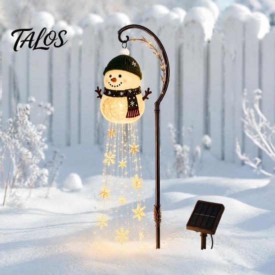Dekorative Terrassenlichter mit Halo-Effekt Solar-Schneemann Wasserfontäne Gartenlicht, Leuchtende Hoflampe Magische Wasserdichte Statuen Effekt, Harz