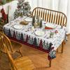 Christmas Polyester Tablecloth Snowman Print Lightweight Stain Resistant Dining Decor Long Table Cover