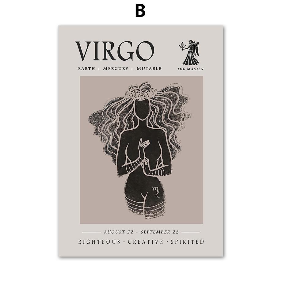 Severské znamení zvěrokruhu Astrologie Štír Lev Býk Nástěnné umění Plátno Malba Plakáty a tisky Nástěnné obrázky pro výzdobu obývacího pokoje