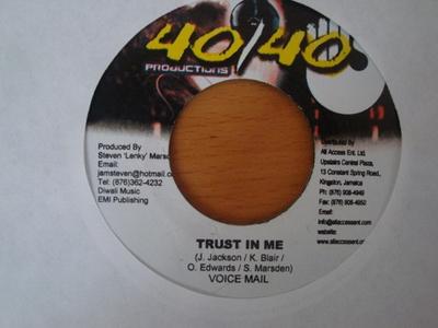 7inch Record VOICEMAIL - Trust In Me NONE 40/40 Productio Jamaica Reggae, Ska & Dub Used