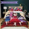Rent a Girlfriend Pattern Bedding,Quilt Set Quilt Cover Pillowcase Home Birthday Gift(1 * duvet cover + 2 * pillowcase, without core)_lx