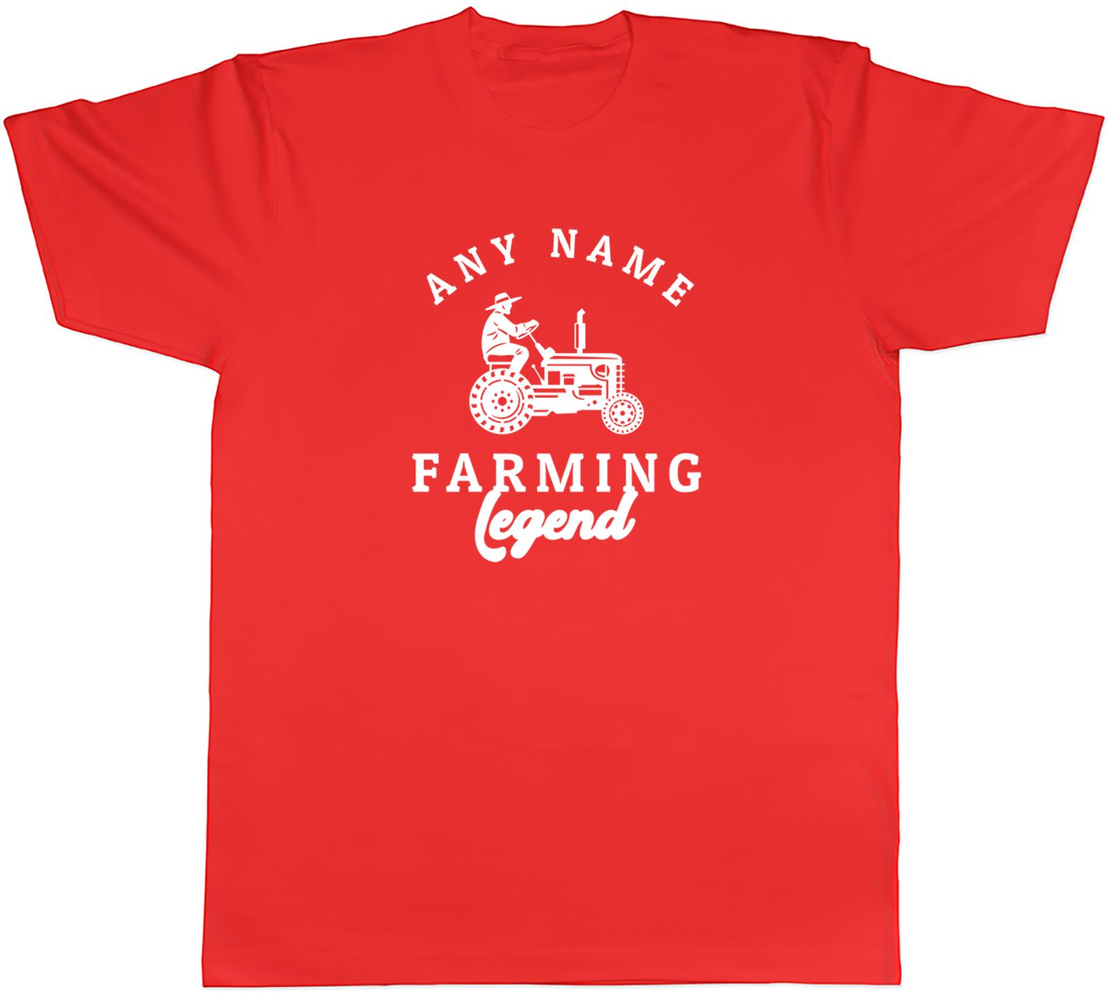 Personalised Farming Legend Any Name Tractor Unisexs TShirt Tee Gift Top S