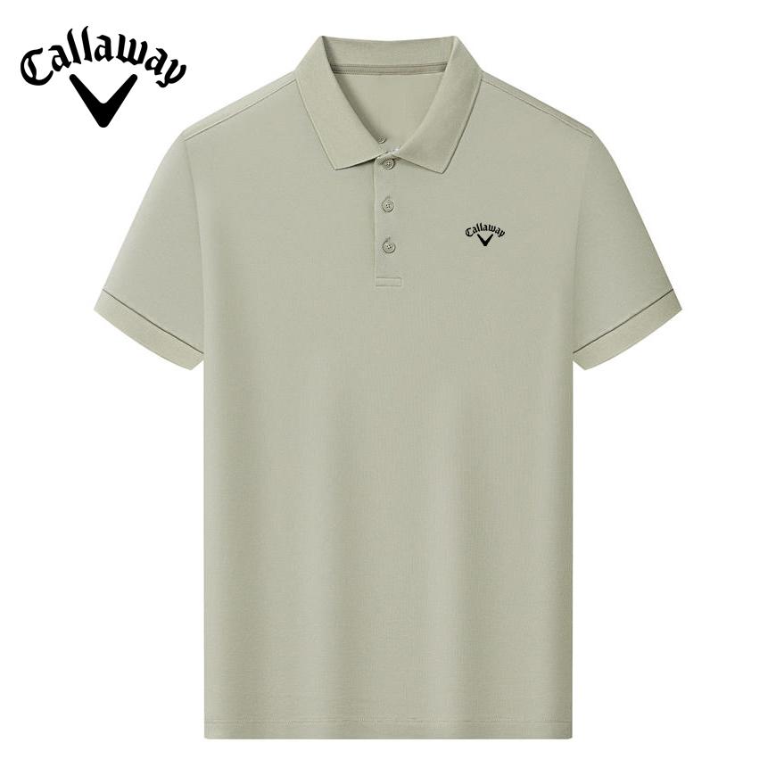 Callaway 2025 Summer Embroidered Golf Business Leisure Sports Style Liquid Ammonia Bead Cotton Polo Shirt