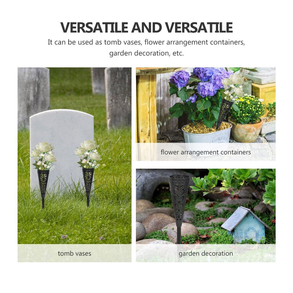 2 Stück Friedhofshof Rasen Garten Vase Blumenhalter Blumenkorb
