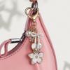 Elegant Zinc Alloy Keychain Heart Shape Pearl Accent Bag Charm Butterfly Shape Enamel Flower Pendant Charm Bag Decoration