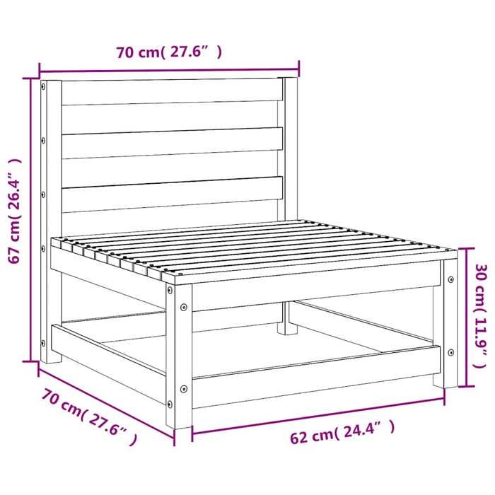 Canapés centraux de jardin - vidaXL - Blanc - Pin massif - 70x70x67 cm