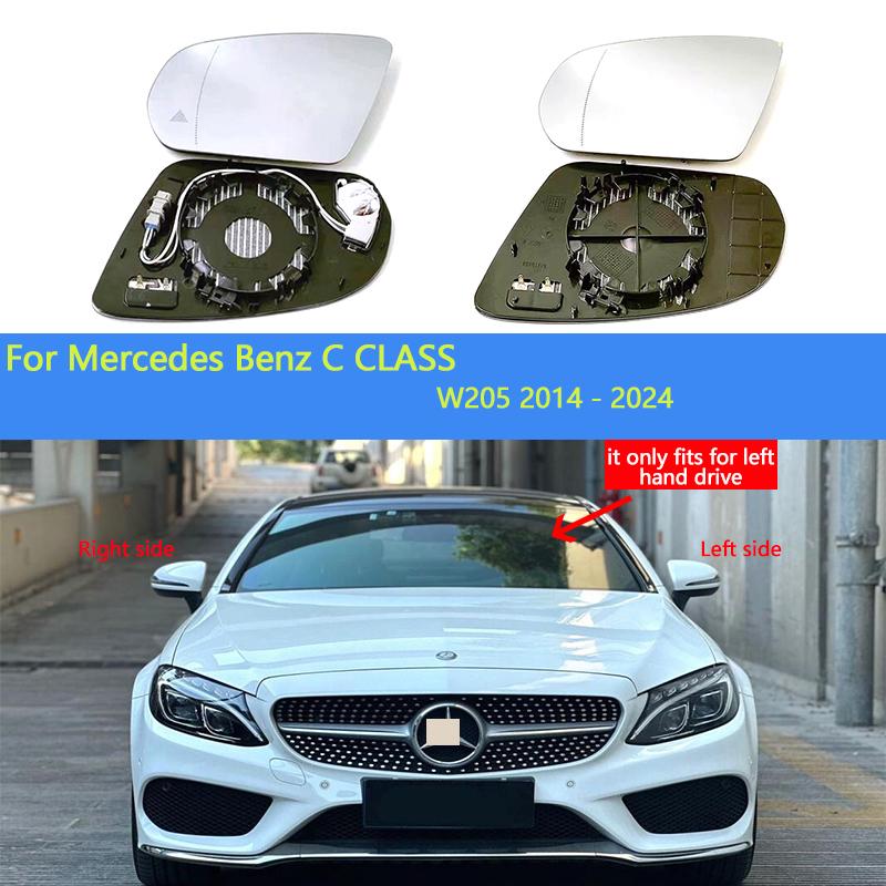 Voor Mercedes-Benz Mercedes C-Klasse W205 2014-2024 Auto-onderdelen Dodehoek Verwarmd Helder Achteruitkijkspiegel Glas Lens