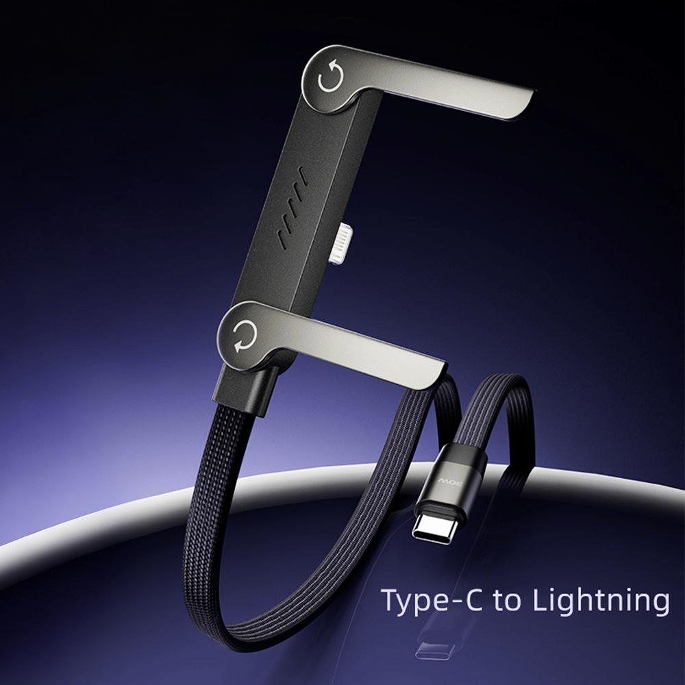 

2in1 Invisible Holder Charger Cable 240W Fast Charging Cord with Built-in Phone Stand Type-C Cable Foldable Mobile Phone Holder