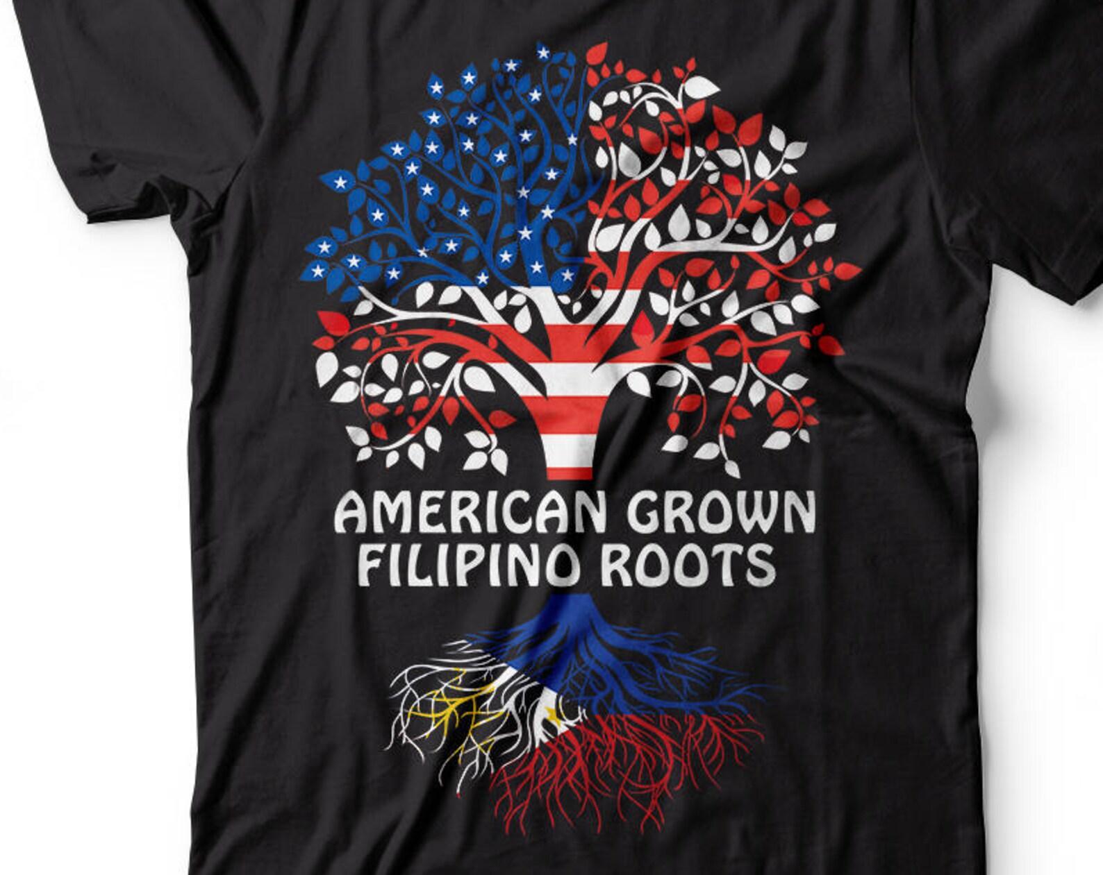 American Grown Filipino Roots T-Shirt: Culture Heritage Tee S