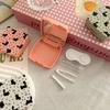 Creative Cute Portable Contact Lens Box Lenses Container Companion Care Box Travel Set With Mirror
