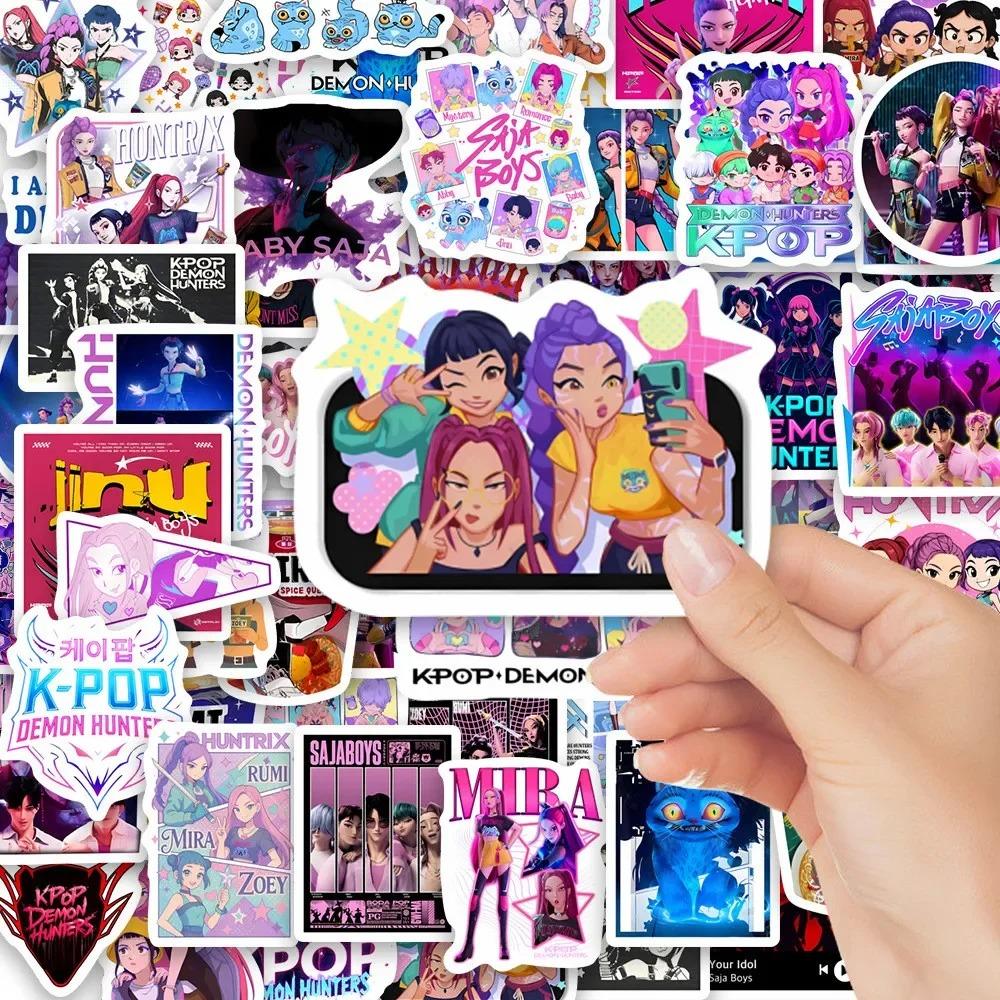 60Piece K-PoP Witch Hunter Group Cartoon Waterproof Decals - Self-Adhesive Decor Stickers for Phones, Notebooks & Water Bottles