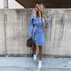 Polo Fashion Wind Ripped Burr Denim Dress