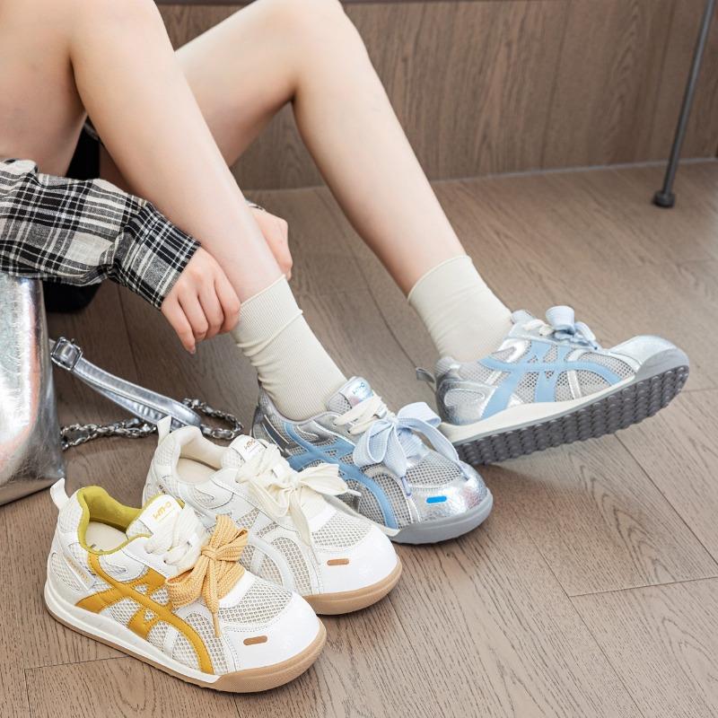 

Breathable mesh white shoes women s spring and summer new versatile height-increasing casual sports board shoes 55007-4 40 синий