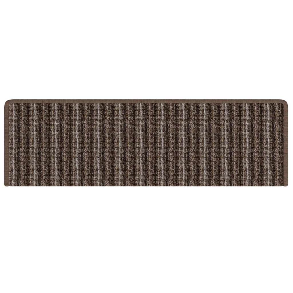 Self Adhesive Stair Treads 15 pcs Brown 65 x 21 x 4 cm