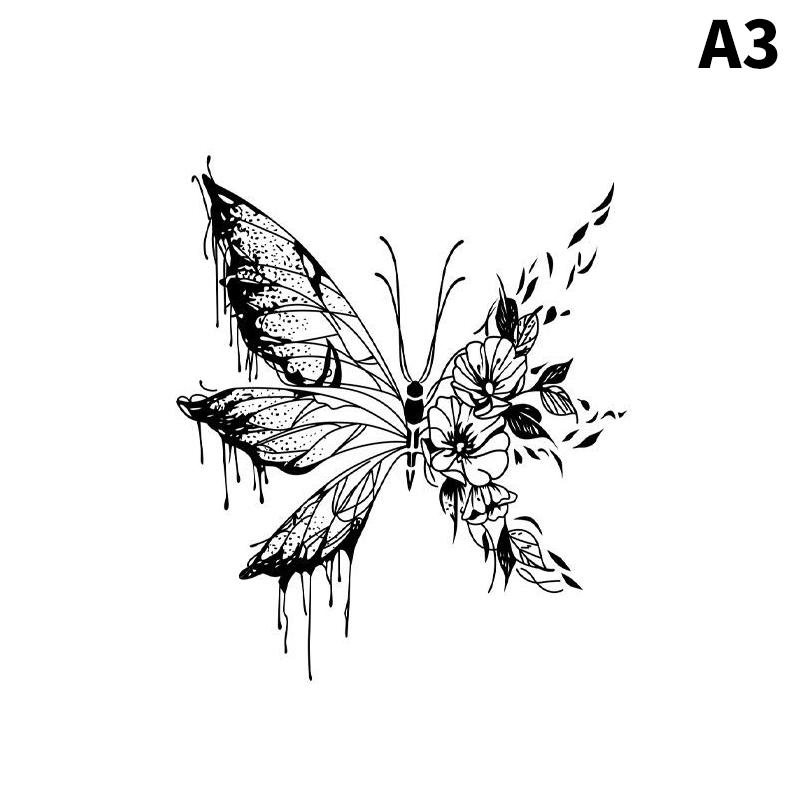 1 Unidad Pegatina de Tatuaje Temporal Impermeable 3D Mariposa Tatuaje Falso Arte para Pierna Brazo Desechable Temporal Pegatina de Tatuaje de Mariposa