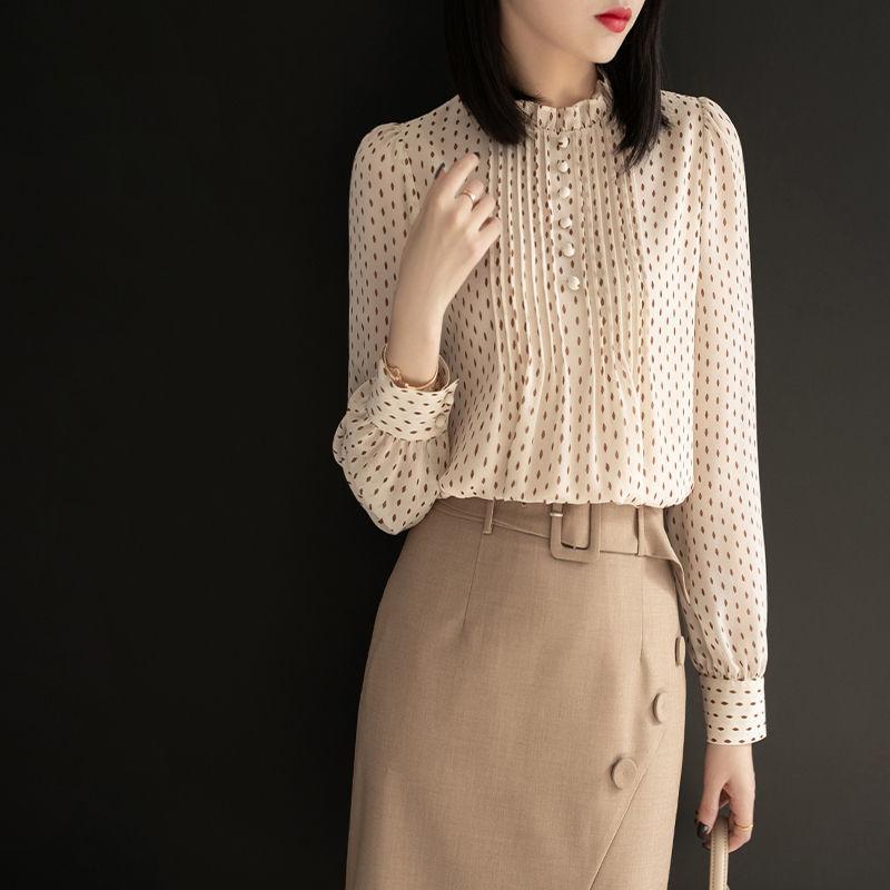 Camicetta da donna ampia ed elegante top da donna alla moda Harajuku tutto-fiammifero semplice moda coreana vintage morbida nuova camicia a maniche lunghe in tinta unita