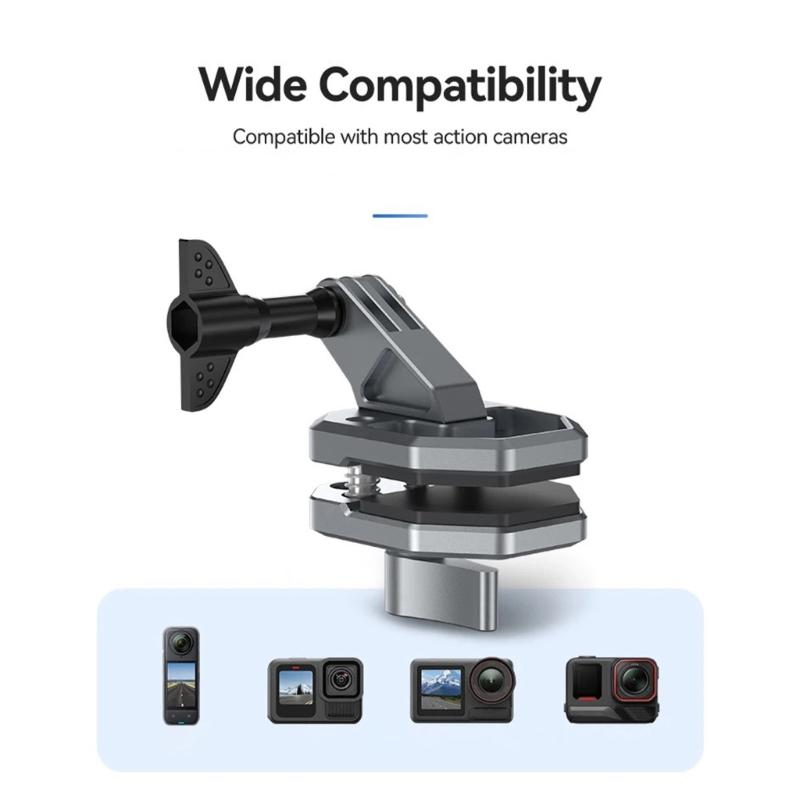 Universal Action Camera Mount Windshield Clamp For Motorcycles With 1cm Thick Silicone Pad And AntiShake Design