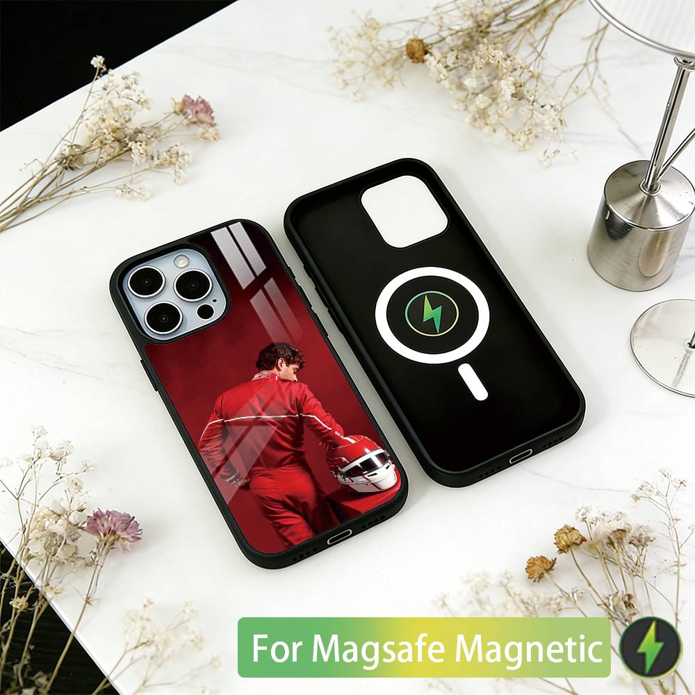 Sports Charles Leclerc Phone Case For iPhone17,16,15,14,13,12,11 Plus,Pro Magnetic For Magsafe Wireless Charging