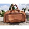 Men Brown Vintage Real Travel Luggage Duffle Gym Bags Tote Goat Leather