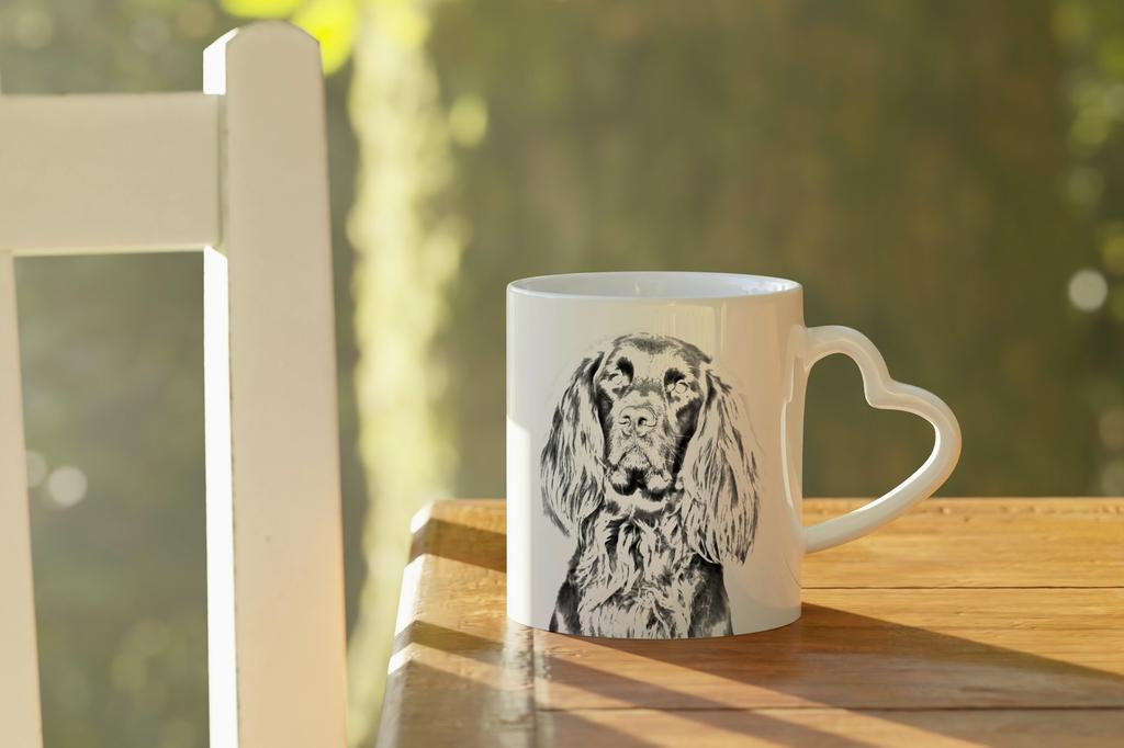 German Wirehaired Pointer I - cup with a dog, adorable cup with a heart-shaped handle, universal gift from the Art-Dog brand