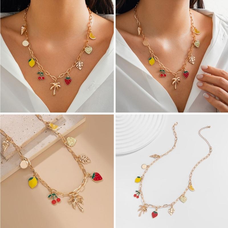 Stylish Gold Crosses Necklace for Women with Seashells Charm Decoration for Beach and Summer Fashion Statement Pieces