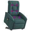 Massage Recliner with Rising Function Dark Green Fabric