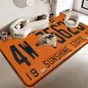 Retro Funny License Plate Number Car Floor Mat Cheaper Anti-slip Modern Living Room Balcony Printed Bedside Mats