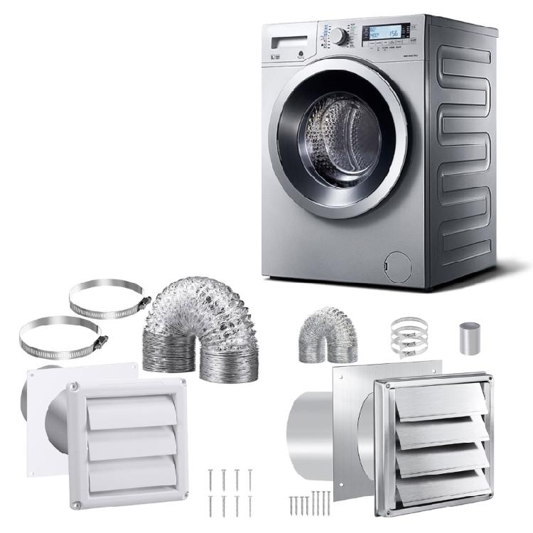 Universals 4inch Dryer Vent Kits Extracts Valves Duct Grills Cover Dryer Vent Wall Plate With Hose for Bathroom Exhaust Fan