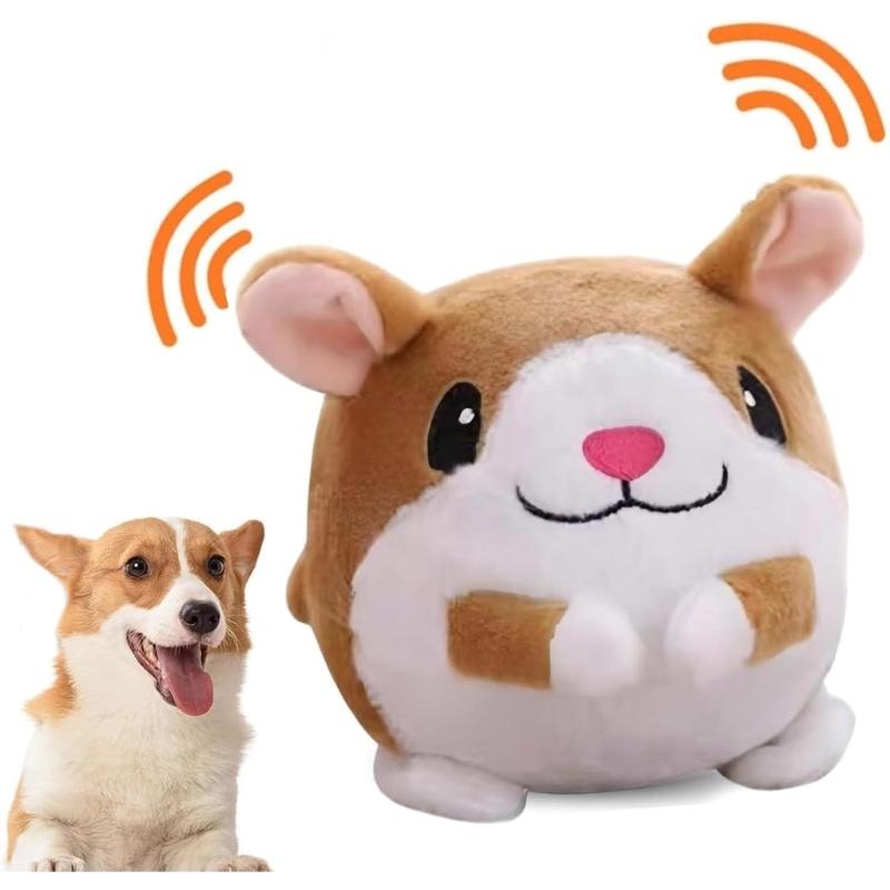 Vibrierendes Hundespielzeug Wiederaufladbarer Teaser für Haustierkatzen Hunde Interaktiver Plüsch-Schweinchenball mit Hüpfen und Soundeffekt
