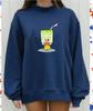 Women's Long Sleeve Versatile Letter Print Sweatshirt, Heavyweight Casual, Mid-High Neck, for Spring and Autumn