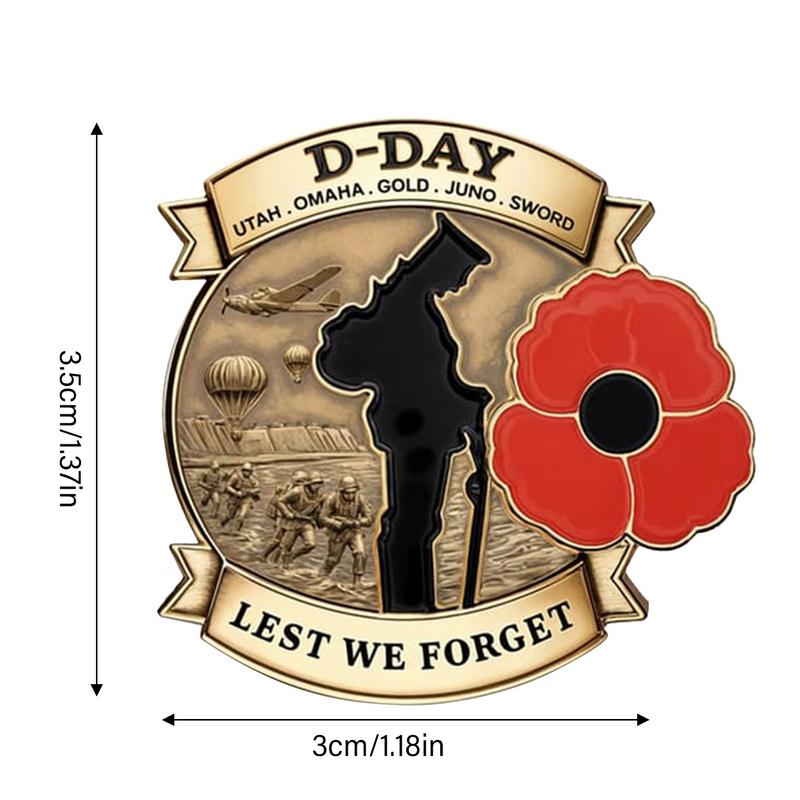 D-Day Ereteken 80e Verjaardag D-DAY Ereteken Jubileum D-Day Emaille Ereteken voor Souvenir Historische Verzamelobjecten Decoratie