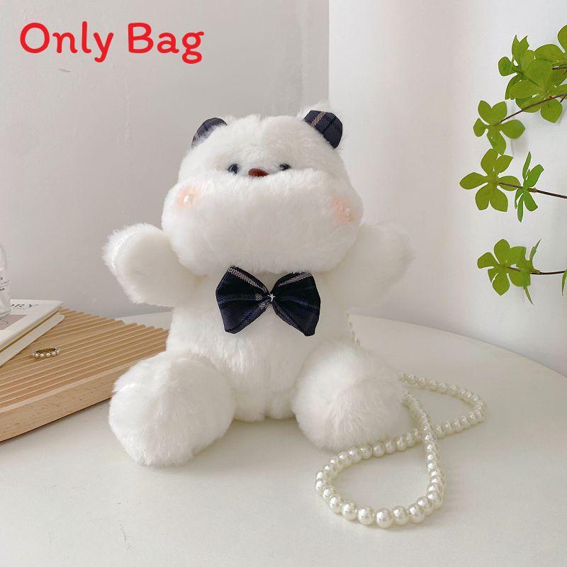 Cute Plush Bunny Mini Bag With Pearl Embellishments For Fashionable Women