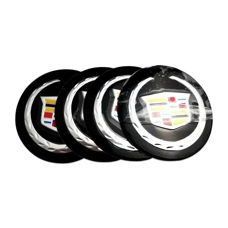 4pcs 56mm Car Wheel Center Hub Cap Rim Emblem Stickers For Cadillac XT5 CTS BLS SLS XTS SRX Escalade Deville Exterior Decor
