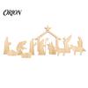 Holy Family Statue for Holiday 13Pcs Wooden Christmas Nativity Scene Set, Mini Figurines, Set Tabletop Manger Decorations Christan Indoor Home Mantel