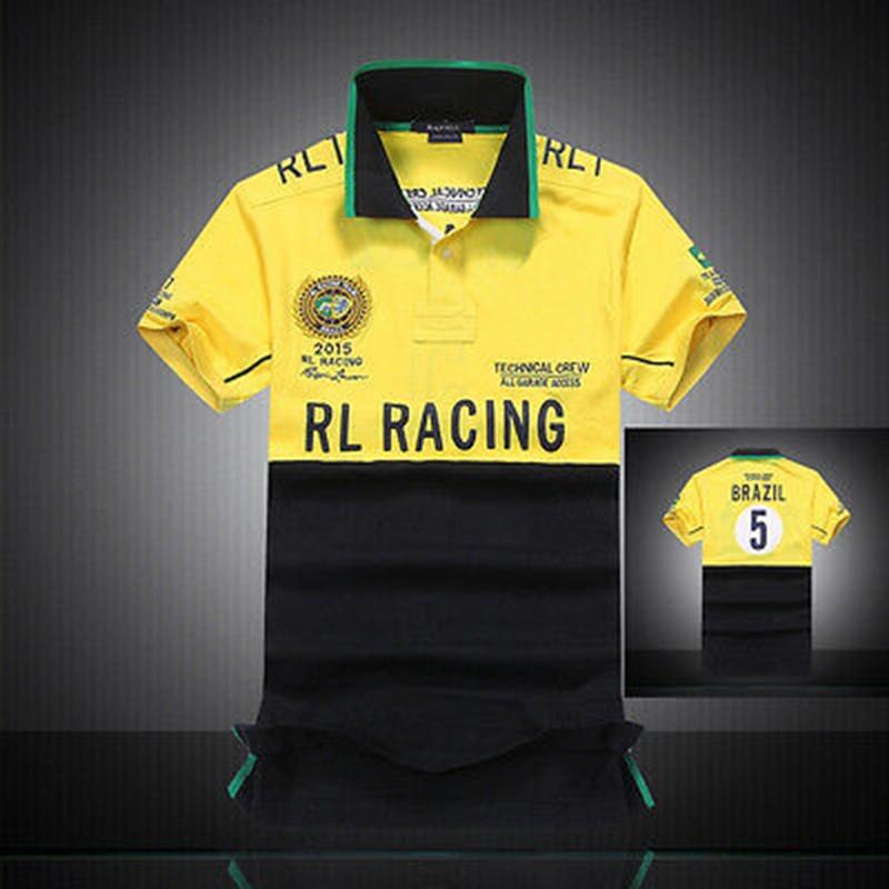 Nuova T-shirt da uomo a maniche corte Rl Racing Misto cotone Comodo Design classico