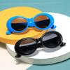 street trends, personalized Children's fashion photos, white sunglasses for boys and girls, small oval sunglasses, UV resistant