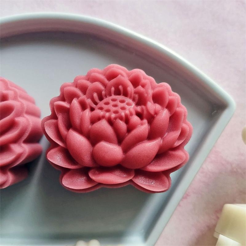 Ruční tlaková forma na mooncakes z ABS plastu, unikátní lotosový květ, čínské pečivo, pečící forma na dezerty