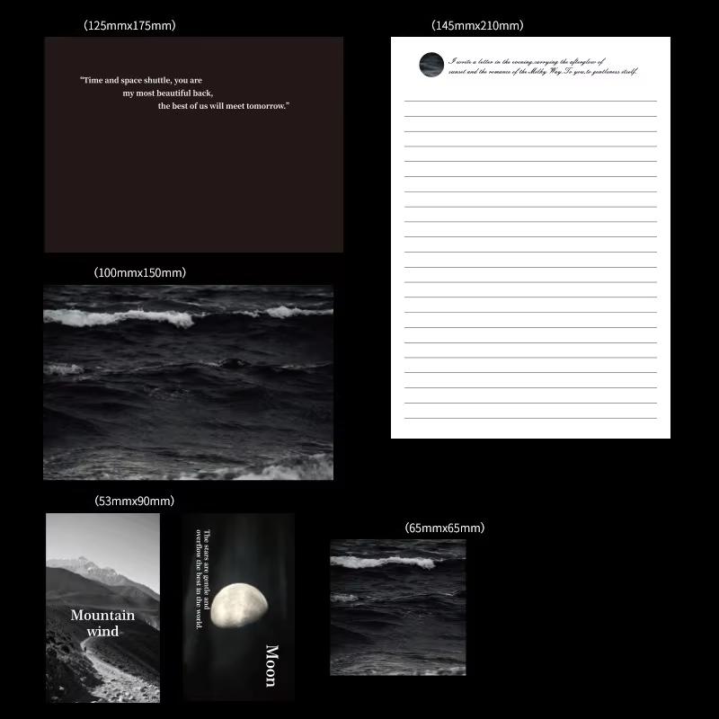 1 Set Aesthetic Vintage Envelopes Letter Paper Kit for Kids INS Casual Beauty Landscape Journal Pack Paper Envelopes Gift