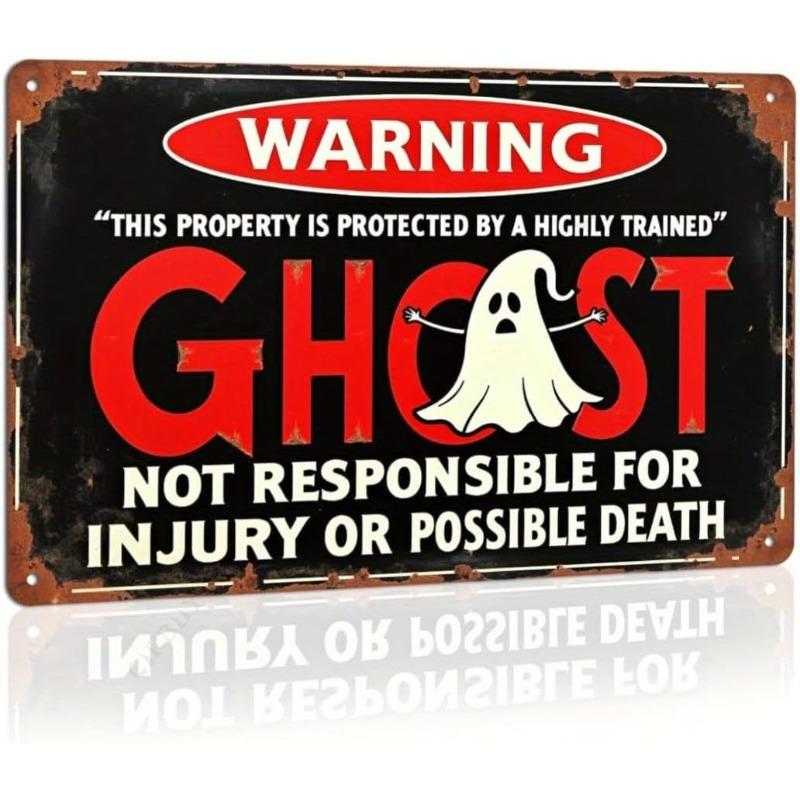 Halloween Metal Wall Sign Spooky Decor 20x30cm
