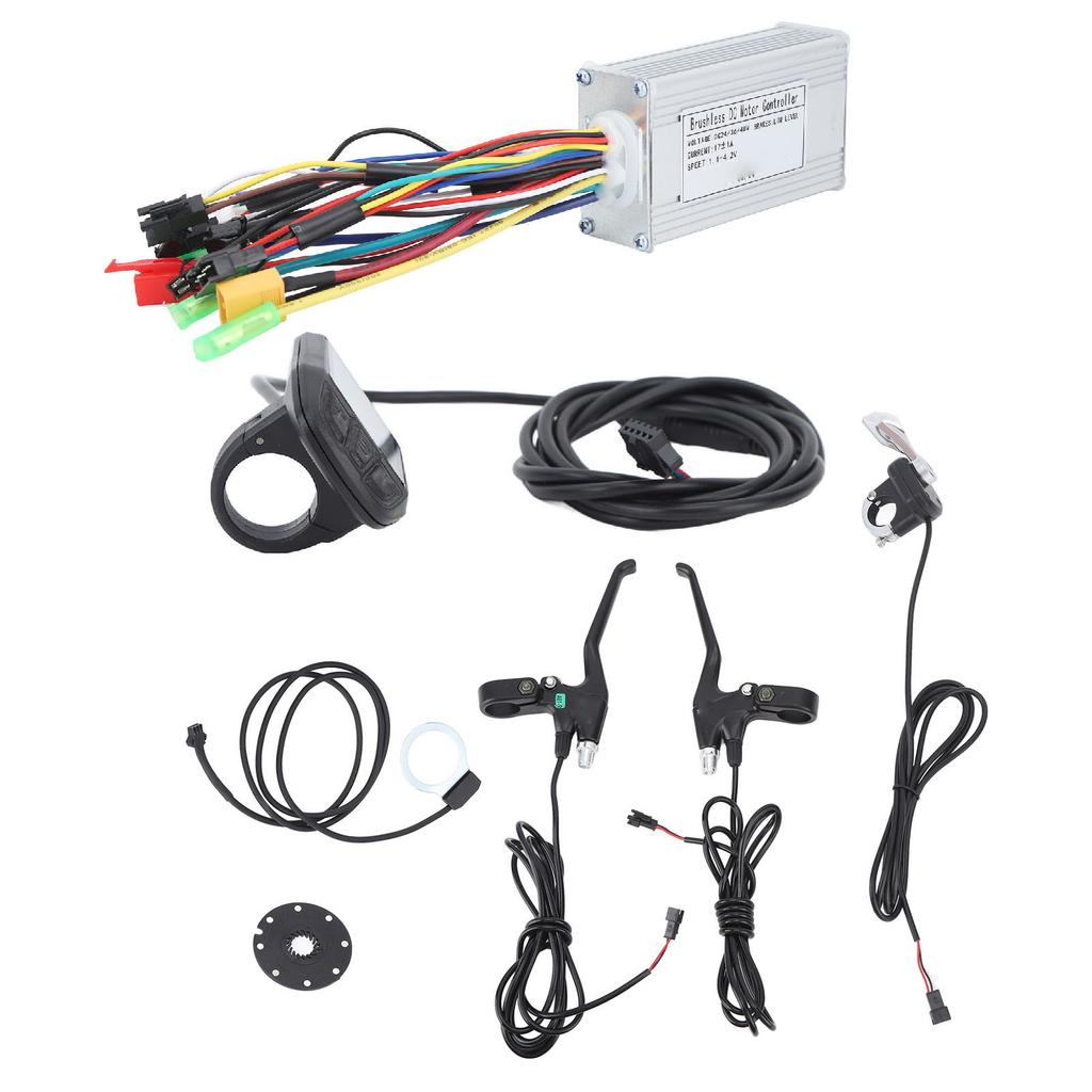 E-Bike Umbausatz 17A Motorcontroller LCD-Display Bremshebel Daumengasgriff für Elektrofahrzeuge