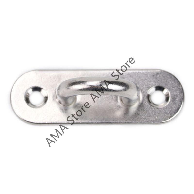 X7JF 6Pcs Universal Kayak Boat Deck Fixing Buckle 5mm Eye Plate Oblong Pad Hardware