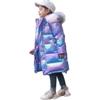 Girls' Mid-Length Shiny Winter Down Cotton Jacket
