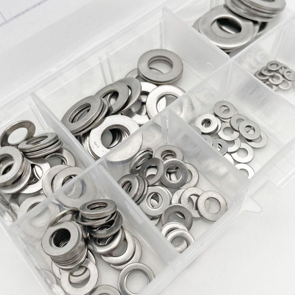 Stainless Steel Washer Assortment Kit M2 M2.5 M3 M4 M5 M6 M8 M10 Plain Washer Flat Gasket Rings Gasket Rings Kitchens