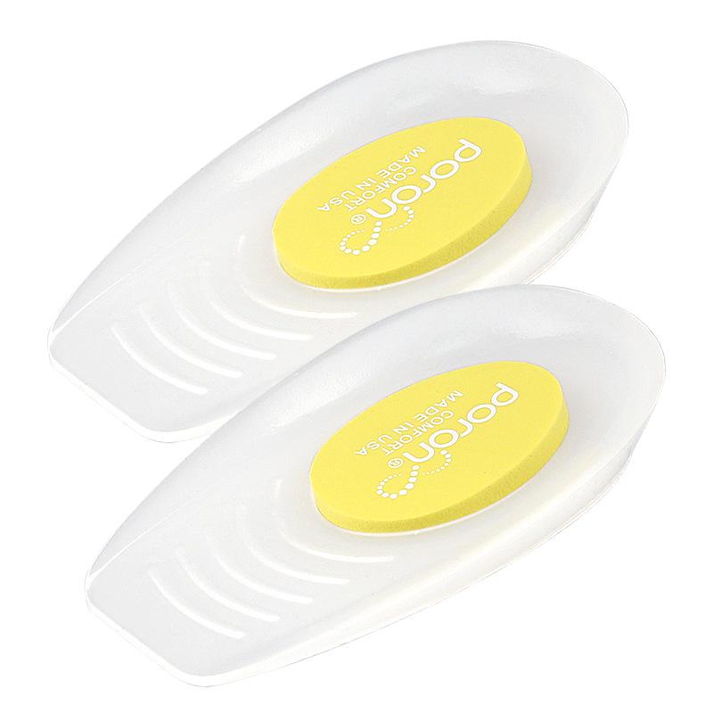 PORON Two-Color U-Shaped Sports Heel Pad - Soft, Shock-Absorbing Half-Size Gel Cushion Small